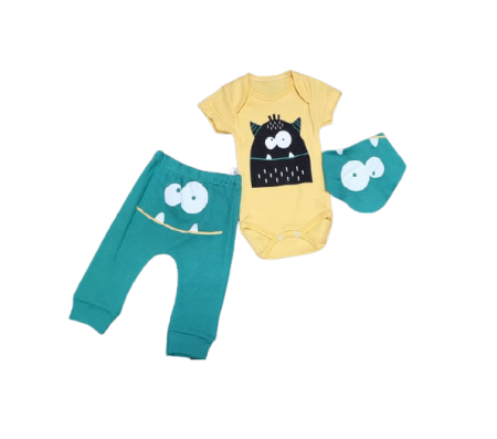 Set nou nascut - Compleu 3 piese,ochisori,D7