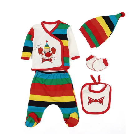 Costumase - Compleu 5 piese, Bubu-Sill, multicolor, 0-3 luni