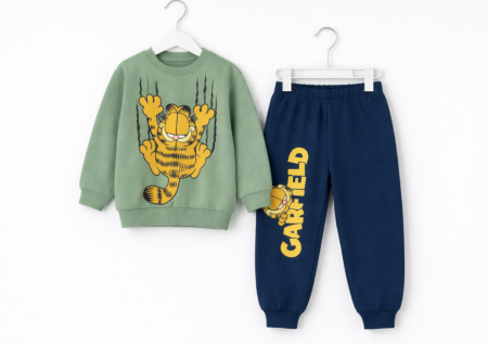 Trening - Compleu baiat, Garfield, Verde