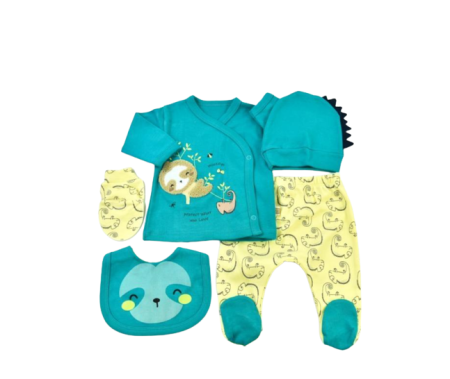 Set nou nascut - Compleu bebe 5 piese,0-3 luni,model 70