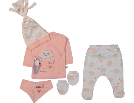 Set nou nascut - Compleu bebe 5 piese,0-3 luni,model 99