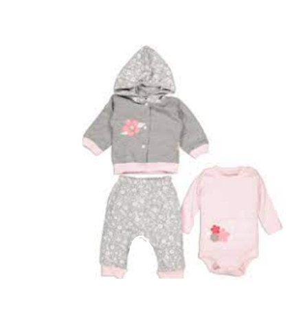 Set nou nascut - Compleu copii, 3 piese, cu fundita