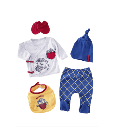Costumase toamna-iarna - Compleu copii, 5 piese, Bubu-Still, 1-3 luni, 52-56 cm, ursulet