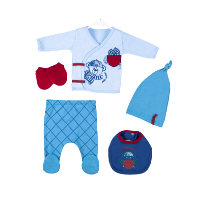 Costumase toamna-iarna - Compleu copii, 5 piese, Bubu-Still, 1-3 luni, 52-56 cm,ursulet pufos