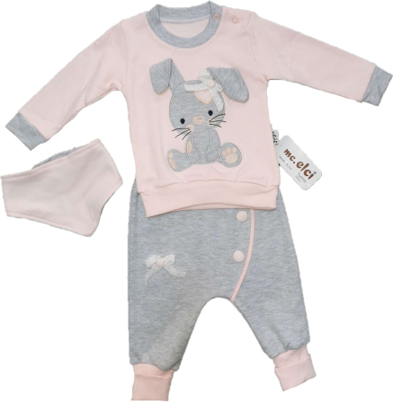 Set nou nascut - Compleu copii,cu barbita,iepuras