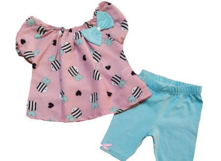 Set nou nascut - Compleu fetite cu bluzita tip ie