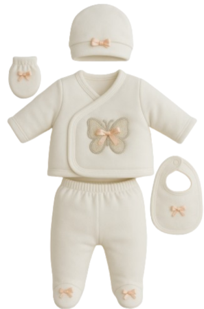 Costumase toamna-iarna - Compleu nou nascut, 5 piese, Minunata Printesa