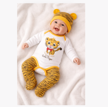 Haine bebe baietei - Compleu pentru bebelusi, 3 piese, Bubu-Still, model Leut