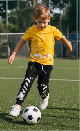 Trening - Compleu sport, pentru baieti, Galben cu negru