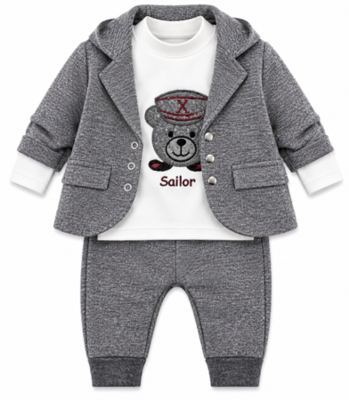 Costum botez - Costum bebe, 3 piese, Marinarul plimbaret