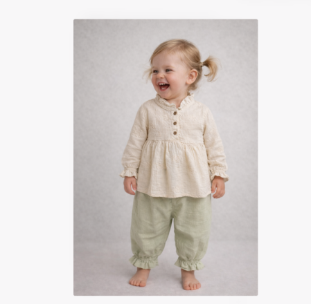 Haine fete - Costumas 2 piese, Din Muselina, Brodat