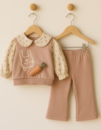 Haine bebe fetite - Costumas 2 piese, Pentru fetite nazdravane