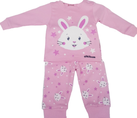 Set nou nascut - Costumas bebelusi cu imprimeu iepuras