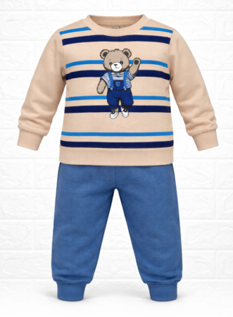 Set nou nascut - Costumas copii, ursulet, Albastru