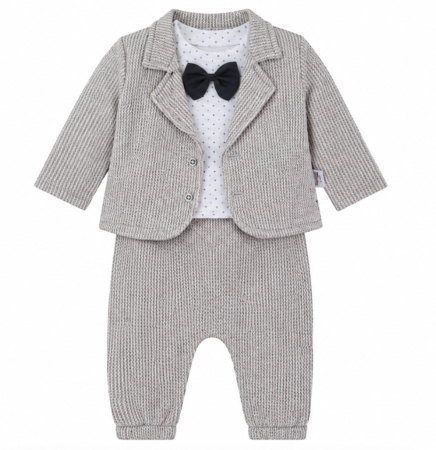 Set nou nascut - Costumas elegant, 3 piese, Bej