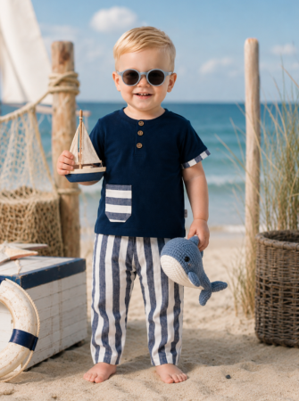 Set nou nascut - Costumas In organic, 2 piese, de vara