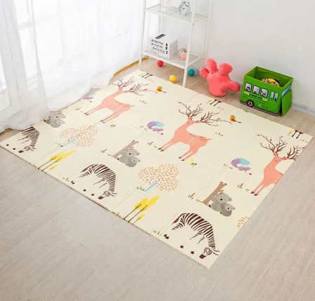 Covoras de joaca - Covor de joaca bebelusi, cu doua fete, pliabil animalute, 150×200 cm