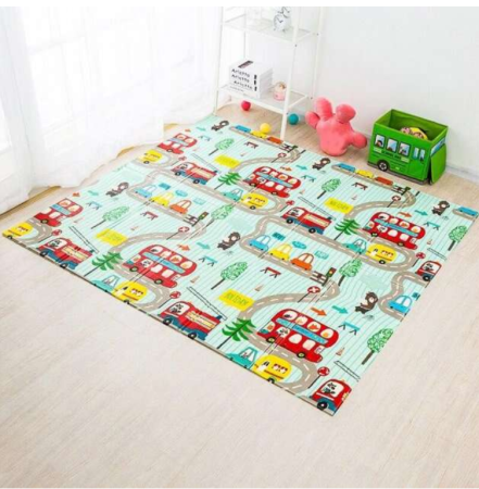 Covoras de joaca - Covor de joaca bebelusi, cu doua fete, pliabil, Masinute, 150×200 cm