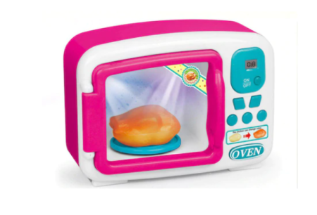 Jucarii role-play copii - Cuptor cu microunde de jucarie cu lumini, farfurie rotativa, preparat