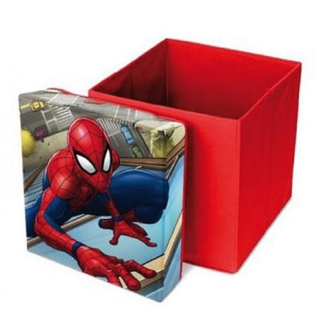 Cos depozitare jucarii - Cutie de depozitare jucarii cu functie de taburet, Licenta Disney Spiderman