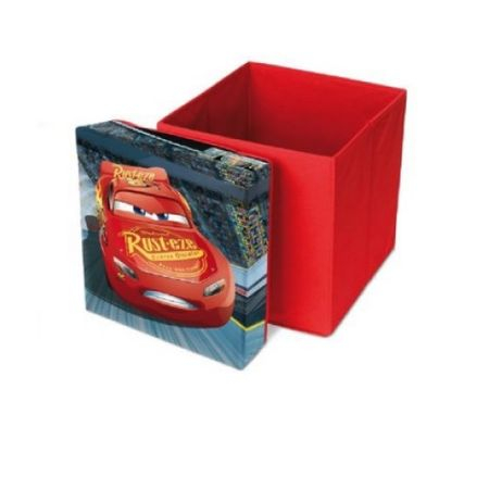 Cos depozitare jucarii - Cutie depozitare articole copii,2 in 1,Functie de taburet,cars