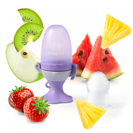 Pentru bebe - Dispozitiv hranire copii cu rasucire Babyono floare mov