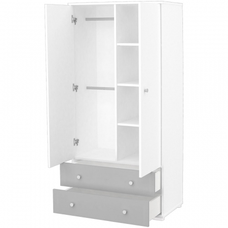 Dulap cu 2 usi si 2 sertare Hubners Patrik alb grafit [2]