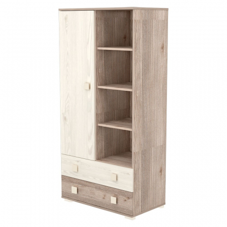 Depozitare articole copii - Dulap cu o usa si 2 sertare Hubners Sofia crem nisip