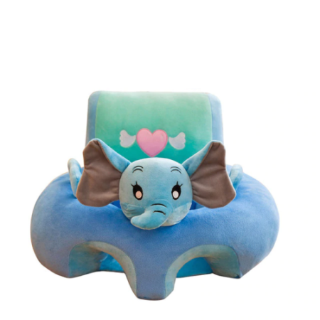 Mobilier camera copii - Fotoliu bebe din plus cu spatar si suport de picioare ,elefant albastru