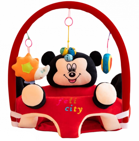 Mobilier camera copii - Fotoliu bebe din plus cu spatar si suport de picioare, Mickey Mouse