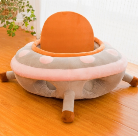 Centre de activitati - Fotoliu din plus, model centru de joaca, cu spatar detasabil, roz pudra