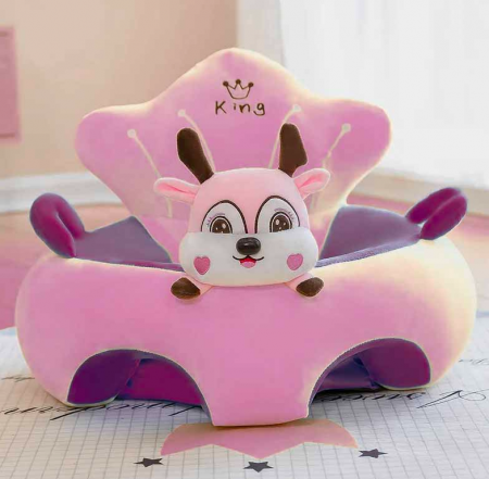 Mobilier camera copii - Fotoliu din plus, model animalute, cu centuri si manere de siguranta, veverita