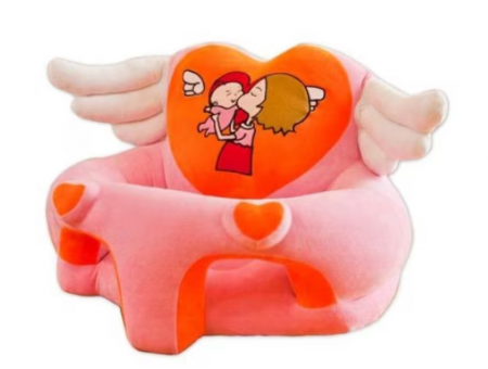 Mobilier camera copii - Fotoliu din plus, model Ingeras, Love mom, roz