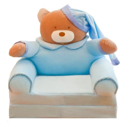 Mobilier camera copii - Fotoliu extensibil, Ursulet cu fes, 85x45x40cm