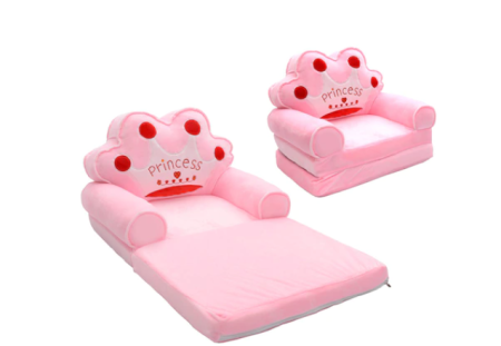 Mobilier camera copii - Fotoliu Princess Plush 85x45x40cm, roz