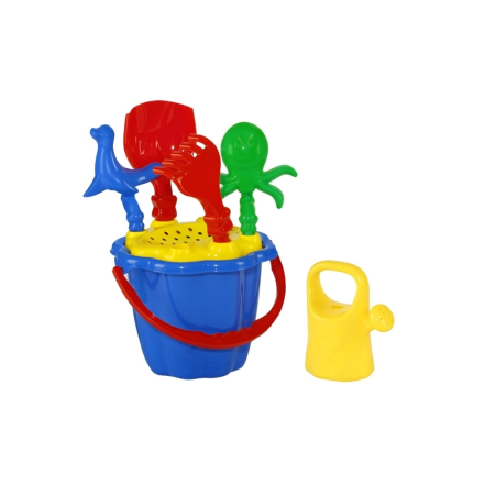 Jucarii de nisip - Galeata Nisip+Stropitoare+5 Accesorii, 32x20,5 Cm - Tupiko