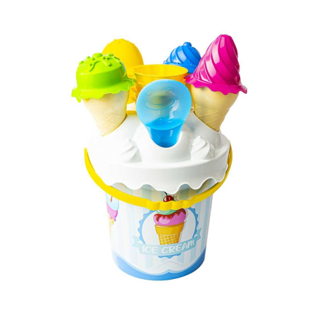 Jucarii de nisip - Galetusa Nisip + Accesorii Inghetata, 17 Cm