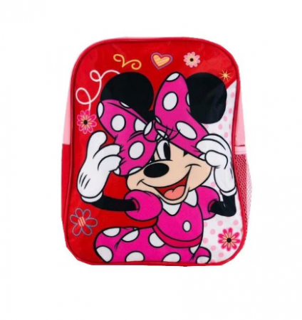 Ghiozdan Minnie Mouse, rosu cu floricele, 32x26x10cm [3]