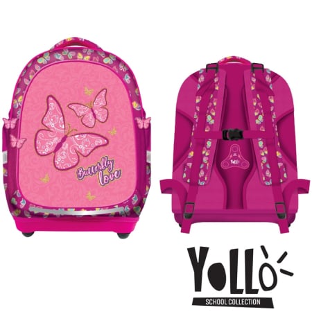 Ghiozdane - Ghiozdan Anatomic BUTTERFLY LOVE, 38x39x19,5cm - S-COOL