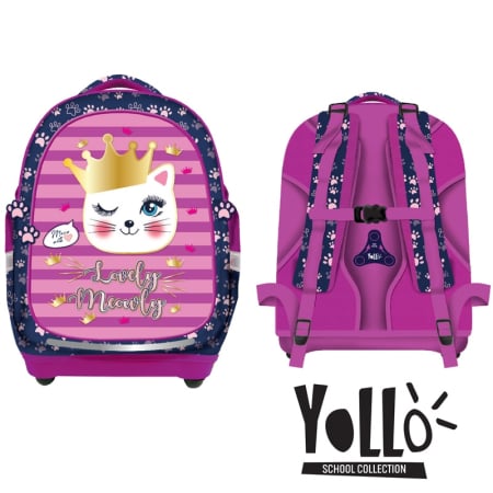 Ghiozdane - Ghiozdan Anatomic LOVELY MEOWLY, 38x39x19,5cm - S-COOL