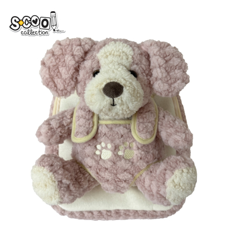 La scoala - Ghiozdan gradinita Baby animals, 23x8x28 cm, PINK PUPPY - S-COOL