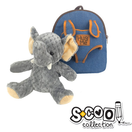 Ghiozdane gradinita - Ghiozdan Gradinita BABY ANIMALS ELEPHANT, 30x23x8cm - S-COOL