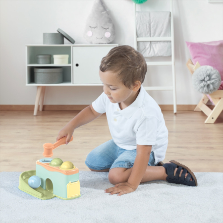 Jucarie bebelusi, Sortator cu ciocanel si bile, Pastel - Dolu [3]