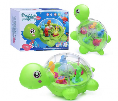 Jucarii interactive bebe - Jucarie broscuta testoasa, cu lumini si sunete