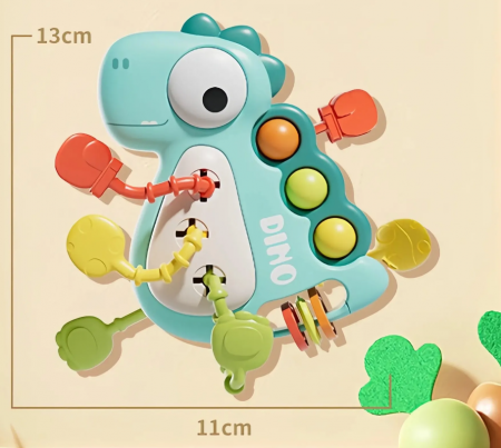 Jucarie de dentitie, senzoriala, siliconata, educativa, in forma de animalut, multicolora, Montessori [4]