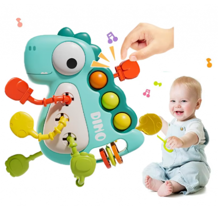 Jucarie de dentitie, senzoriala, siliconata, educativa, in forma de animalut, multicolora, Montessori [2]