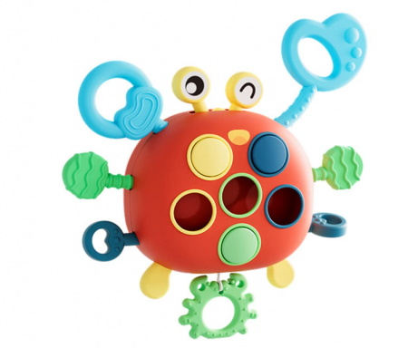 Jucarii tip Montessori - Jucarie interactiva, 3 in 1, Dentitie, Trage si descopera, Montessori