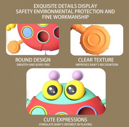 Jucarie interactiva, 3 in 1, Dentitie, Trage si descopera, Montessori [7]