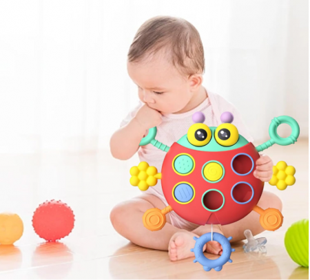 Jucarie interactiva, 3 in 1, Dentitie, Trage si descopera, Montessori [1]