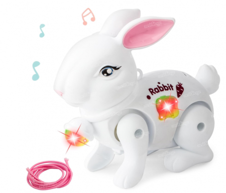 Jucarii interactive bebe - Jucarie interactiva, iepurasul nazdravan, cu lumini si sunete